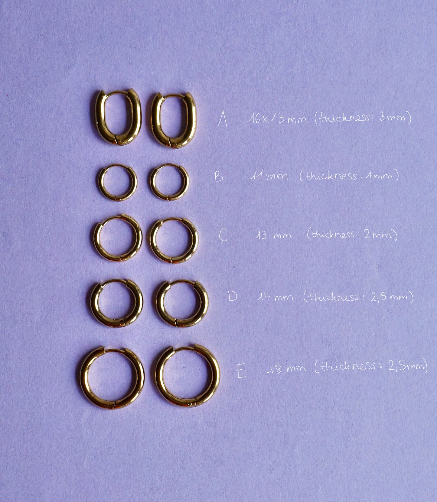 Hoops (without charms)