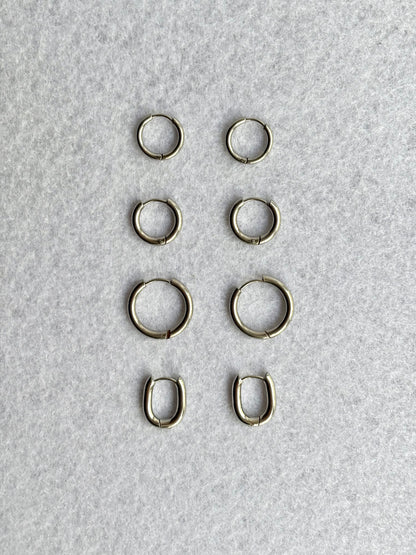 Hoops (without charms) Silver