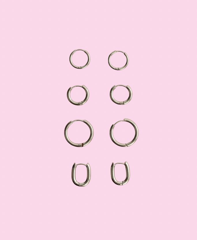 Hoops (without charms) Silver