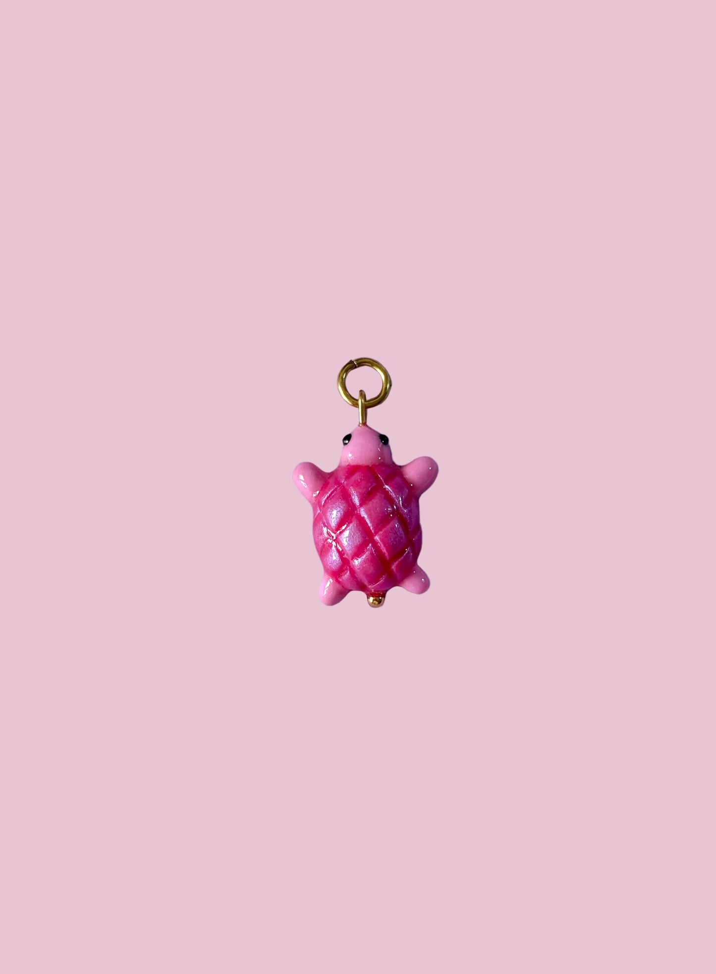 Pink Disco Turtle Charm