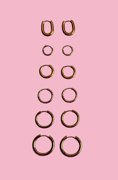 Hoops (without charms) Gold