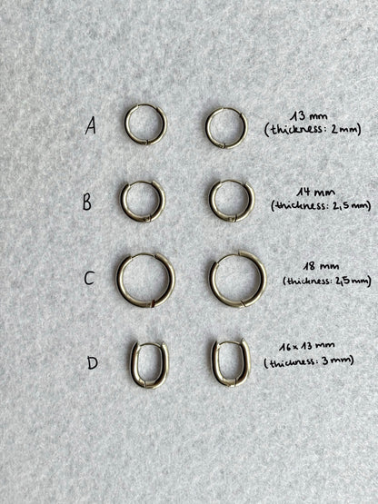 Hoops (without charms) Silver